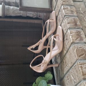 Qupid strappy, blush, nude heels. Size 9.